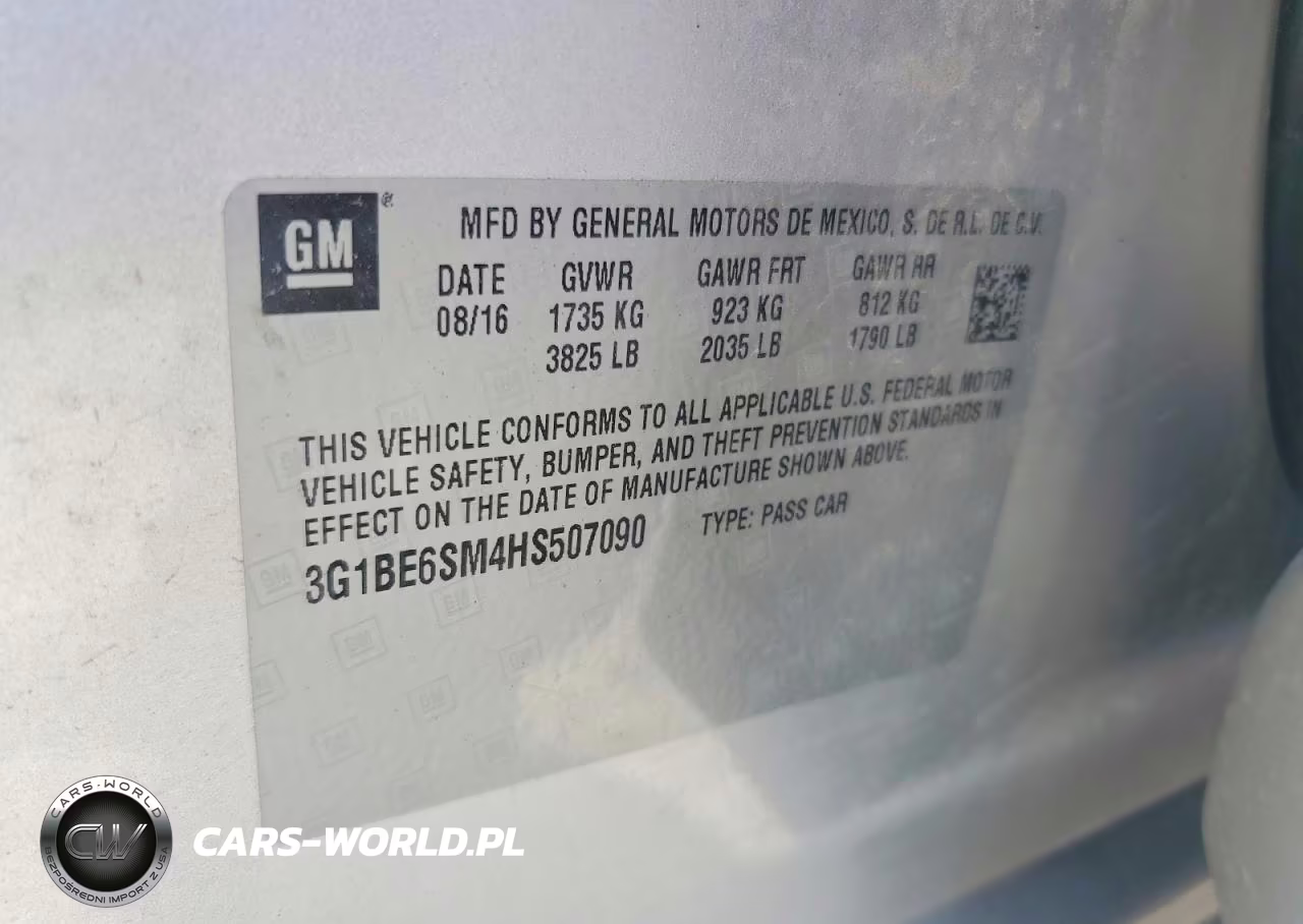 2017 Chevrolet Cruze Lt VIN:3G1BE6SM4HS507090 - 12