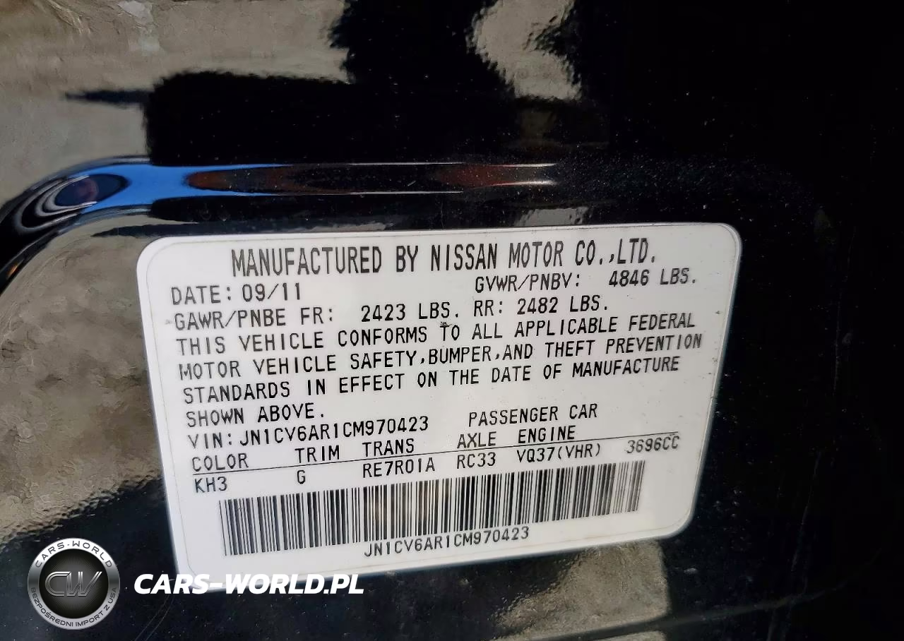 2012 Infiniti G37 Sedan X VIN:JN1CV6AR1CM970423 - 12