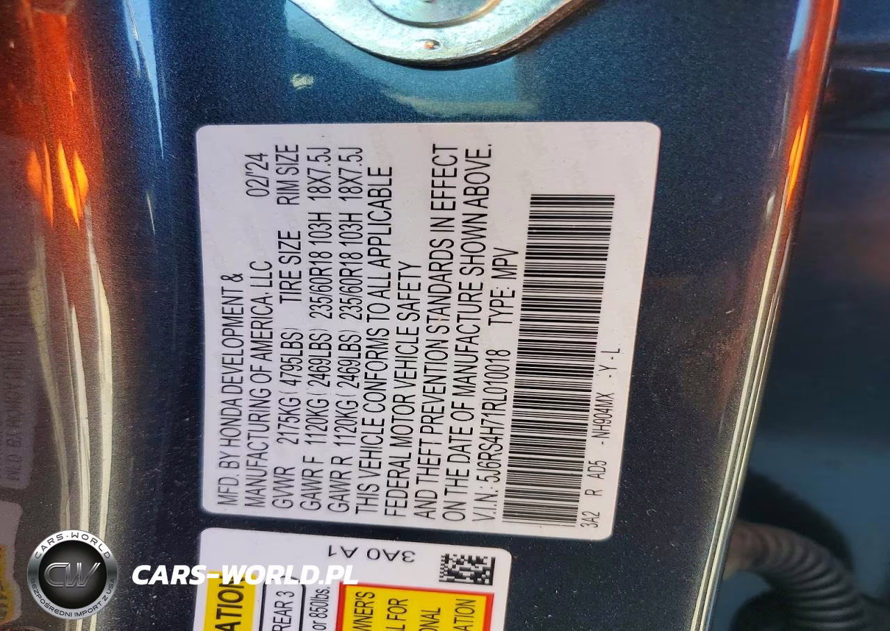 2024 Honda Cr-V Exl VIN:5J6RS4H71RL010018 - 13