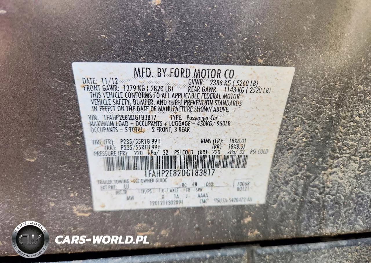 2013 Ford Taurus Sel VIN:1FAHP2E82DG183817 - 12
