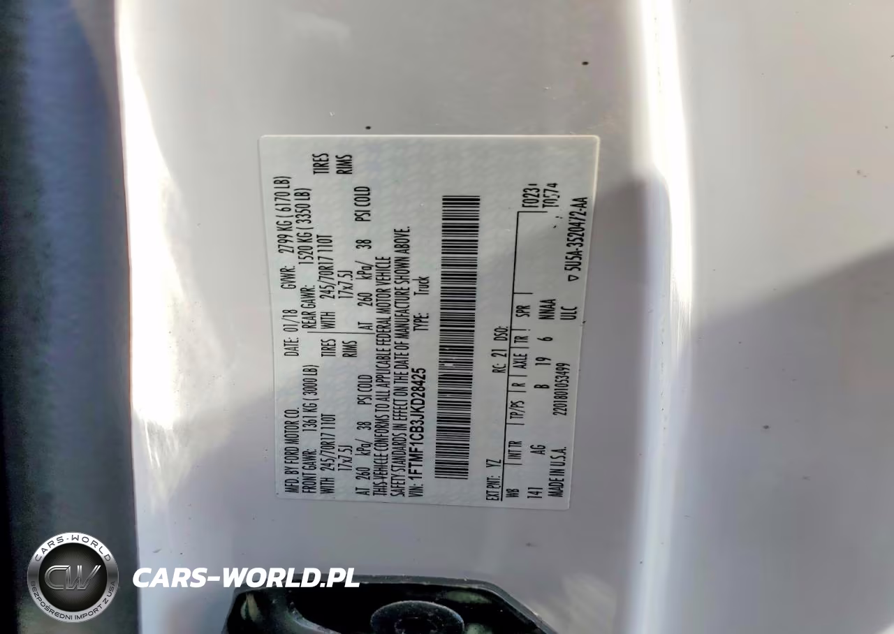 2018 Ford F150 VIN:1FTMF1CB3JKD28425 - 12