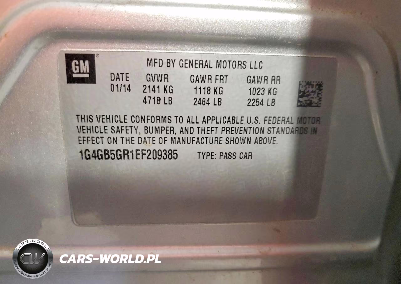 2014 Buick Lacross VIN:1G4GB5GR1EF209385 - 12