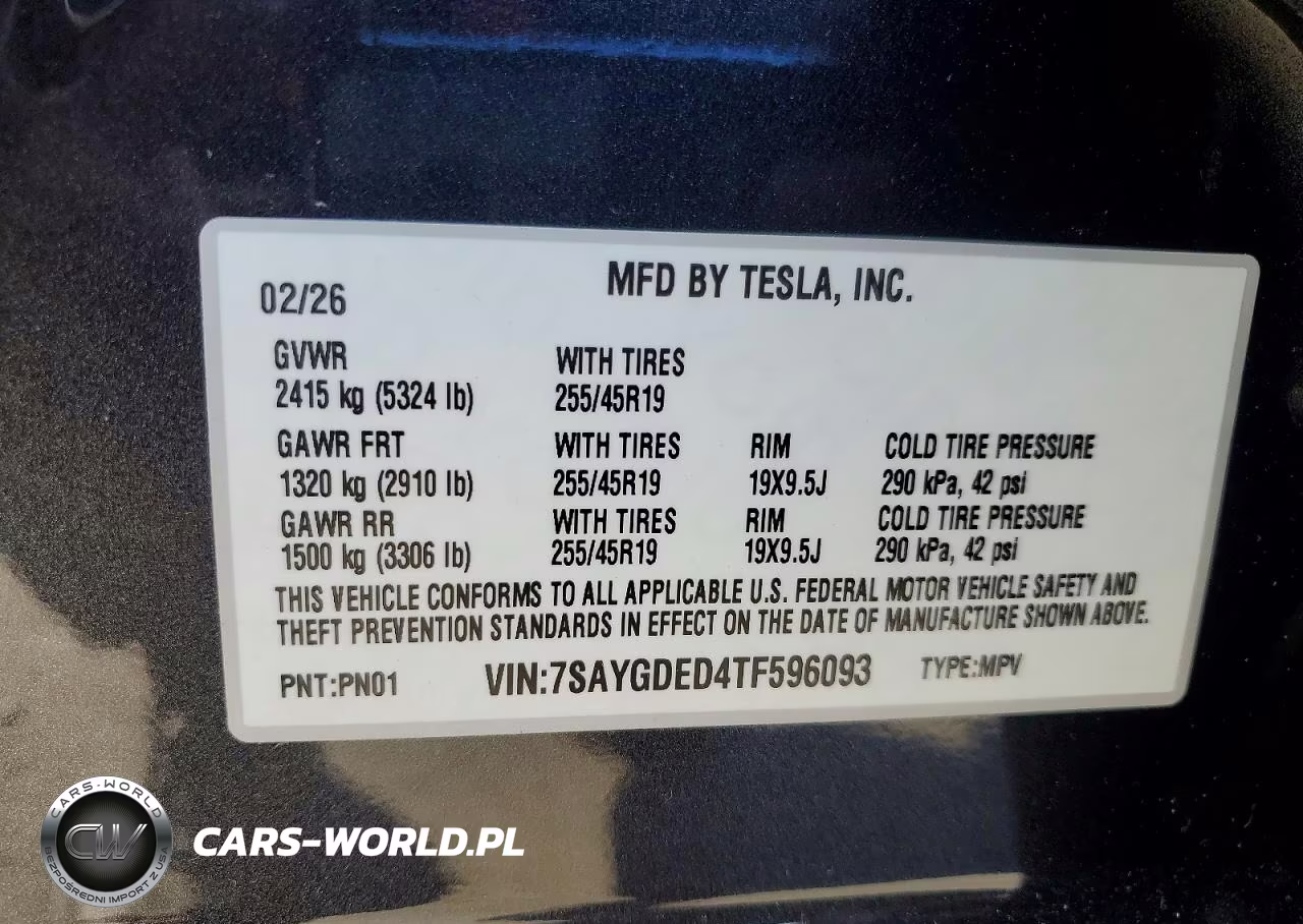 2026 Tesla Model Y VIN:7SAYGDED4TF596093 - 13