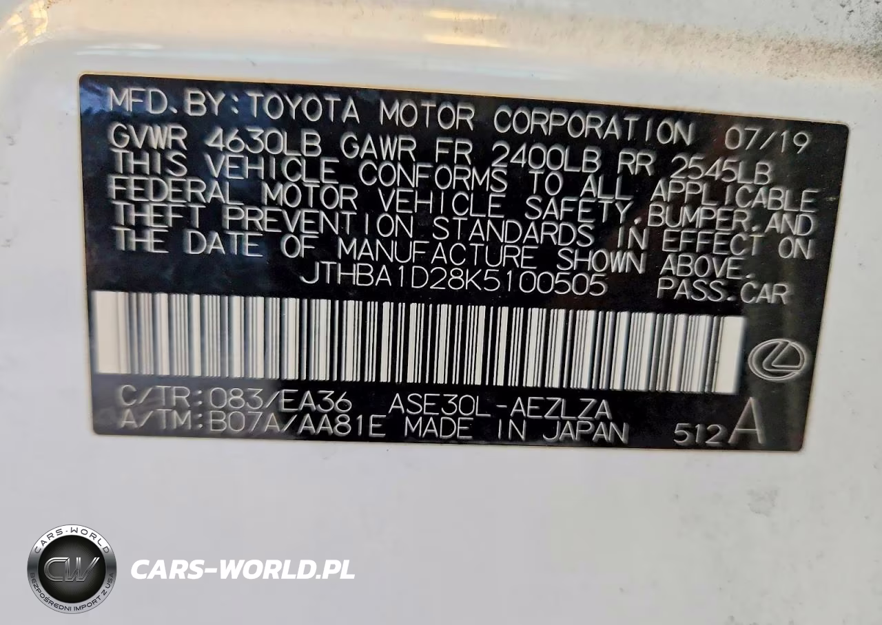 2019 Lexus Is 300 VIN:JTHBA1D28K5100505 - 12