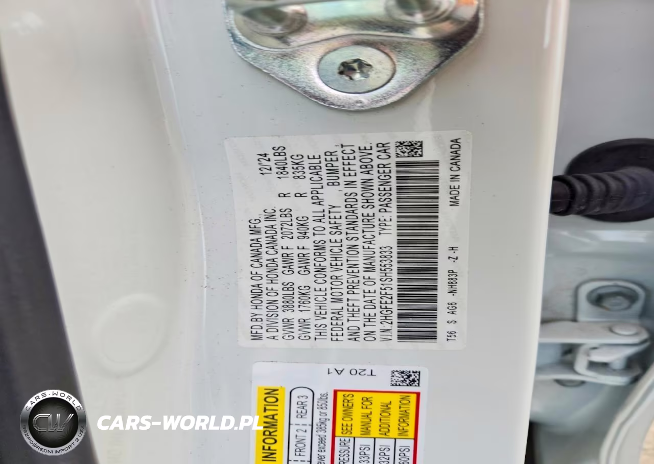 2025 Honda Civic Sport VIN:2HGFE2F51SH553833 - 12