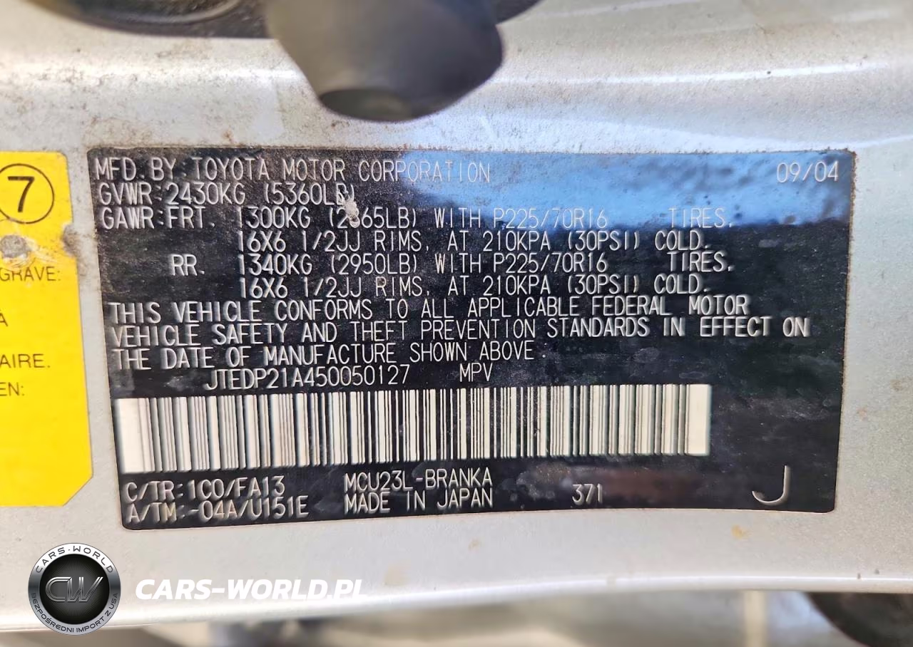 2005 Toyota Highlander Limited VIN:JTEDP21A450050127 - 13