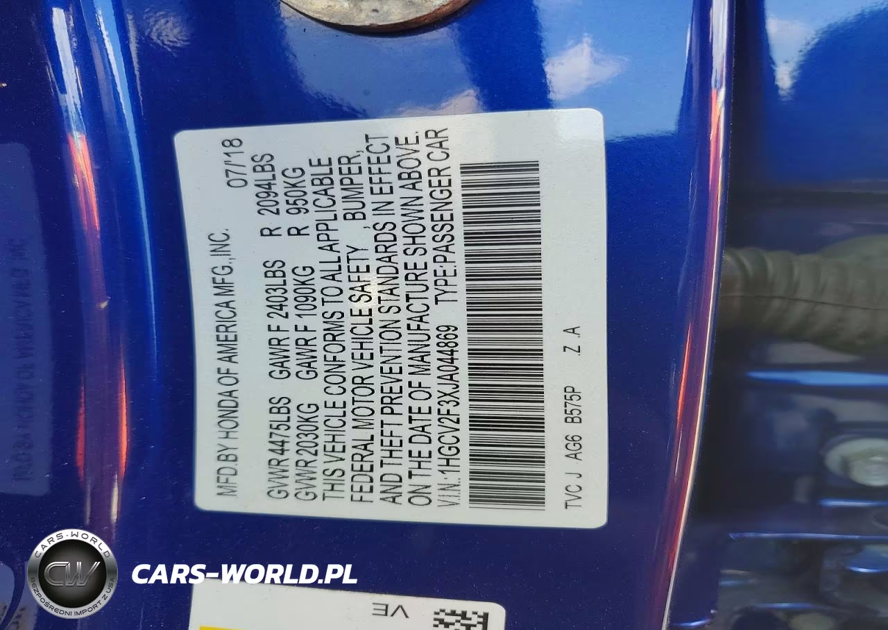 2018 Honda Accord Sport VIN:1HGCV2F3XJA044869 - 12