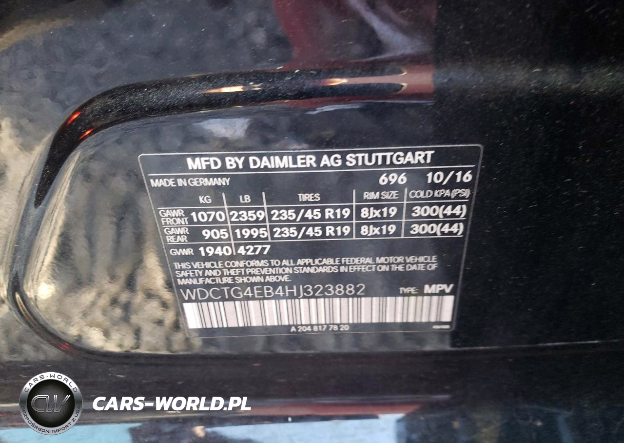 2017 Mercedes-Benz Gla 250 VIN:WDCTG4EB4HJ323882 - 12