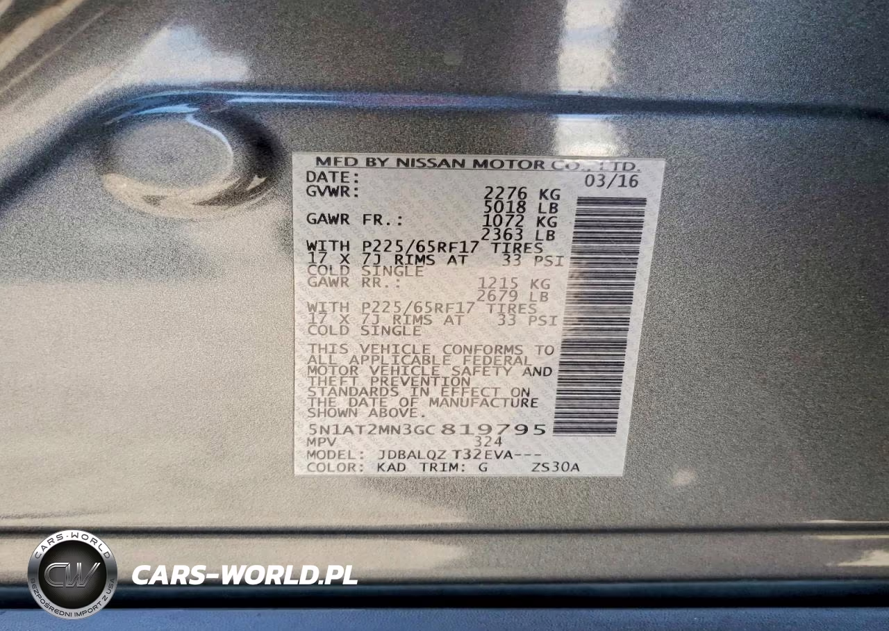 2016 Nissan Rogue Sv VIN:5N1AT2MN3GC819795 - 13