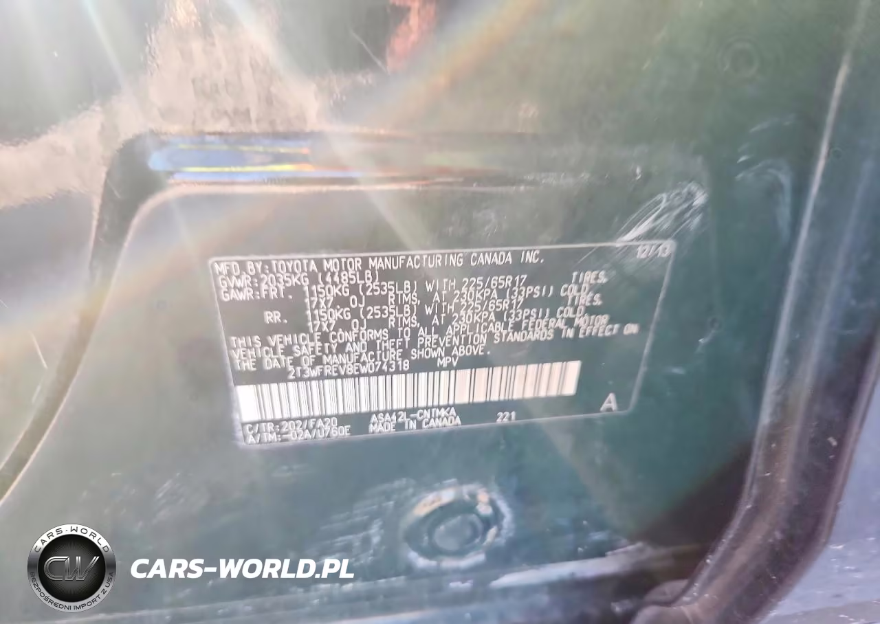 2014 Toyota Rav4 Xle VIN:2T3WFREV8EW074318 - 13