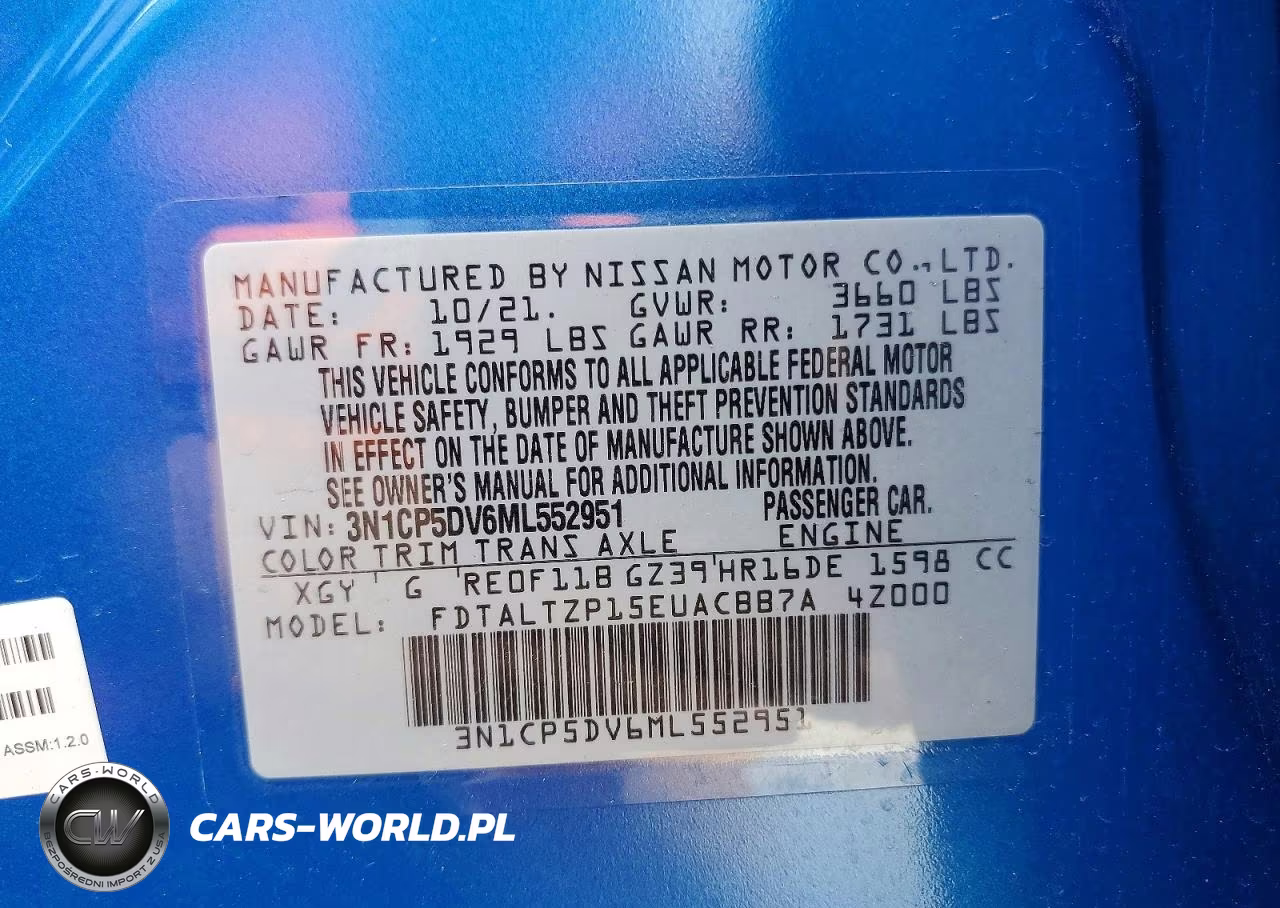 2021 Nissan Kicks Sr VIN:3N1CP5DV6ML552951 - 13