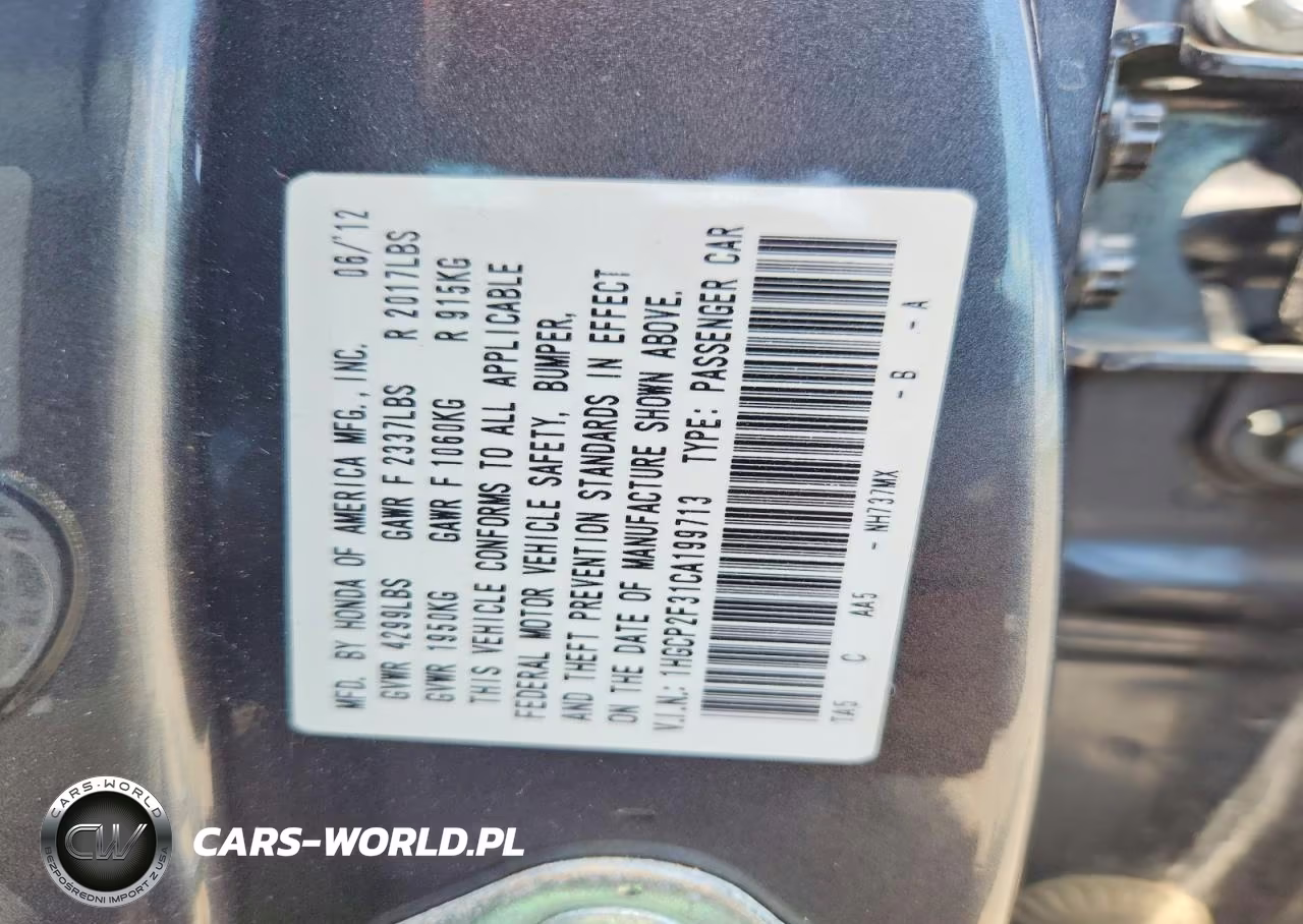 2012 Honda Accord Lx VIN:1HGCP2F31CA199713 - 13