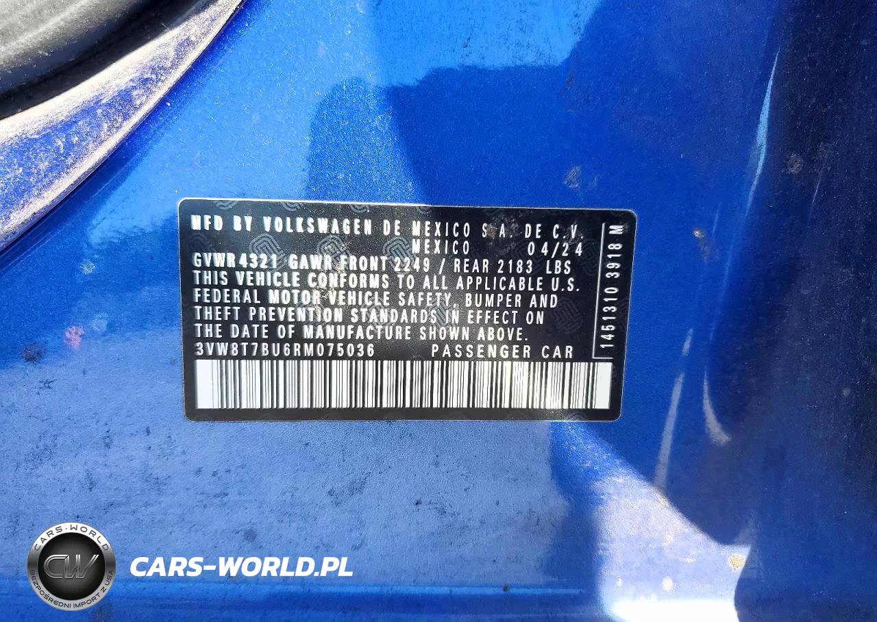 2024 Volkswagen Jetta 40Th Anniversary VIN:3VW8T7BU6RM075036 - 12