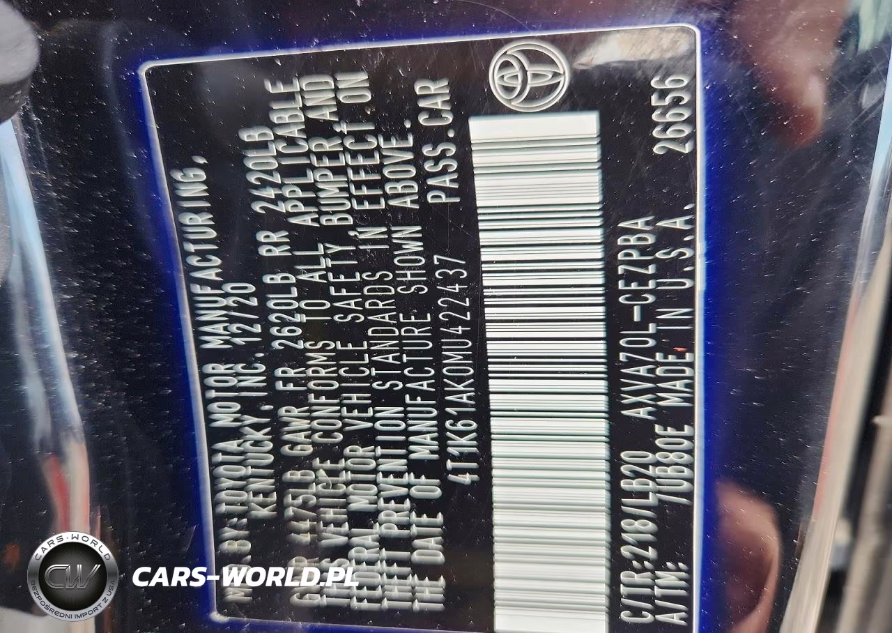 2021 Toyota Camry Xse VIN:4T1K61AK0MU422437 - 12