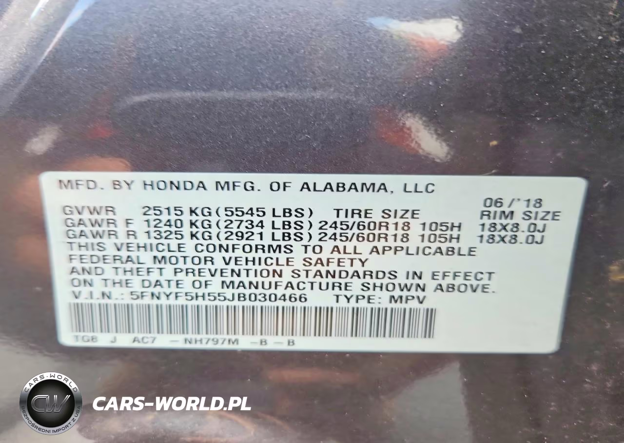 2018 Honda Pilot Exl VIN:5FNYF5H55JB030466 - 13