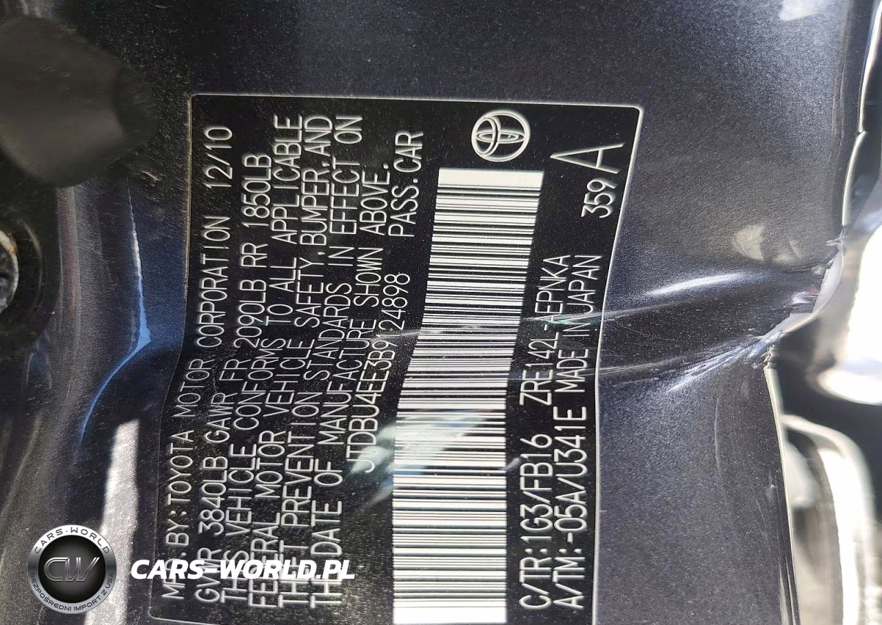 2011 Toyota Corolla Le VIN:JTDBU4EE3B9124898 - 12