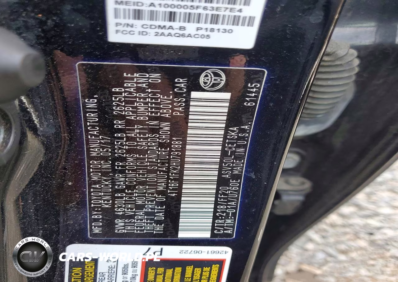 2017 Toyota Camry Se VIN:4T1BF1FK2HU791881 - 12