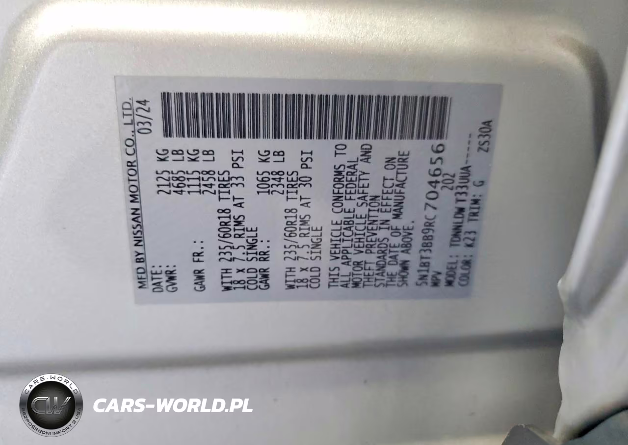 2024 Nissan Rogue Sv VIN:5N1BT3BB9RC704656 - 13