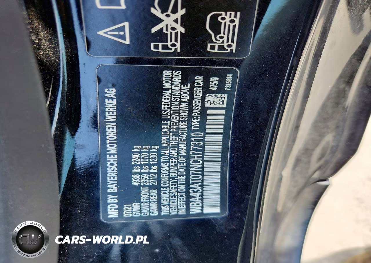 2022 BMW 430Xi VIN:WBA43AT07NCH77310 - 12