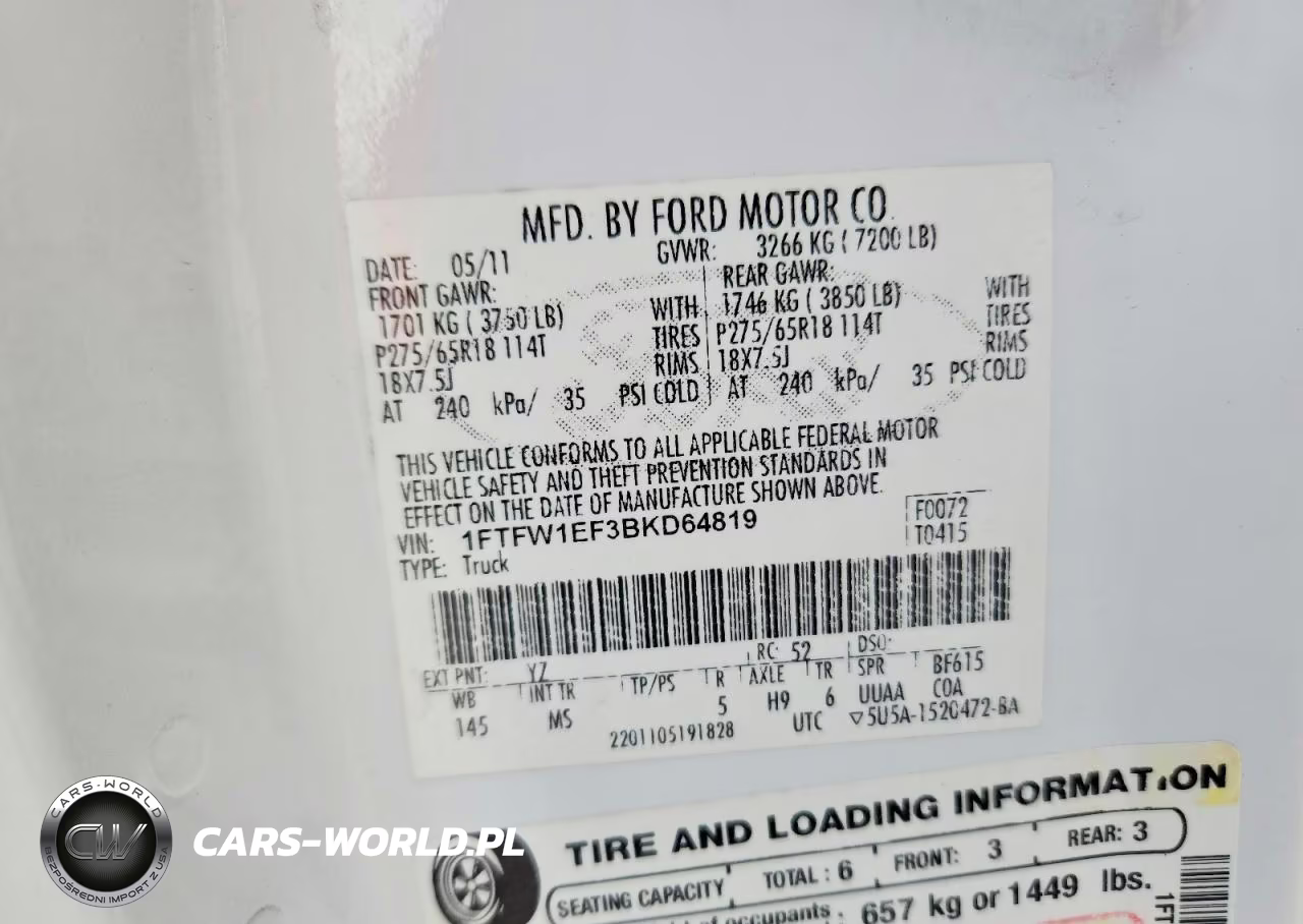 2011 Ford F150 Supercrew VIN:1FTFW1EF3BKD64819 - 13