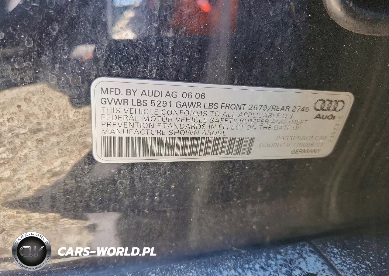2007 Audi A6 3.2 Quattro VIN:WAUDH74F77N008723 - 12