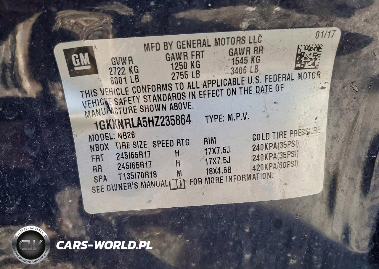 2017 GMC Acadia Sle VIN:1GKKNRLA5HZ235864 - 13