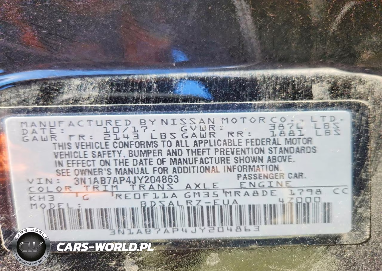 2018 Nissan Sentra Sr VIN:3N1AB7AP4JY204863 - 12