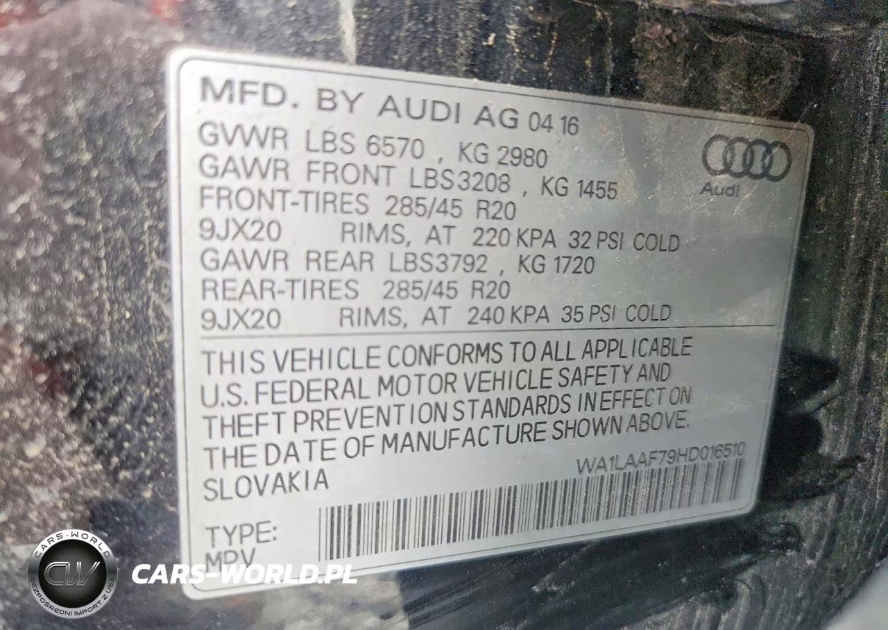 2017 Audi Q7 Premium Plus VIN:WA1LAAF79HD016510 - 13