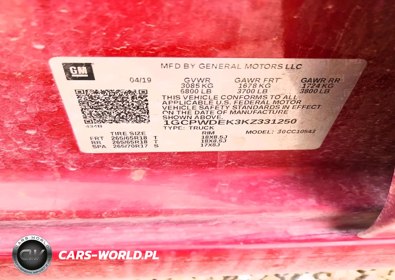 2019 Chevrolet Silverado C1500 Rst VIN:1GCPWDEK3KZ331250 - 13