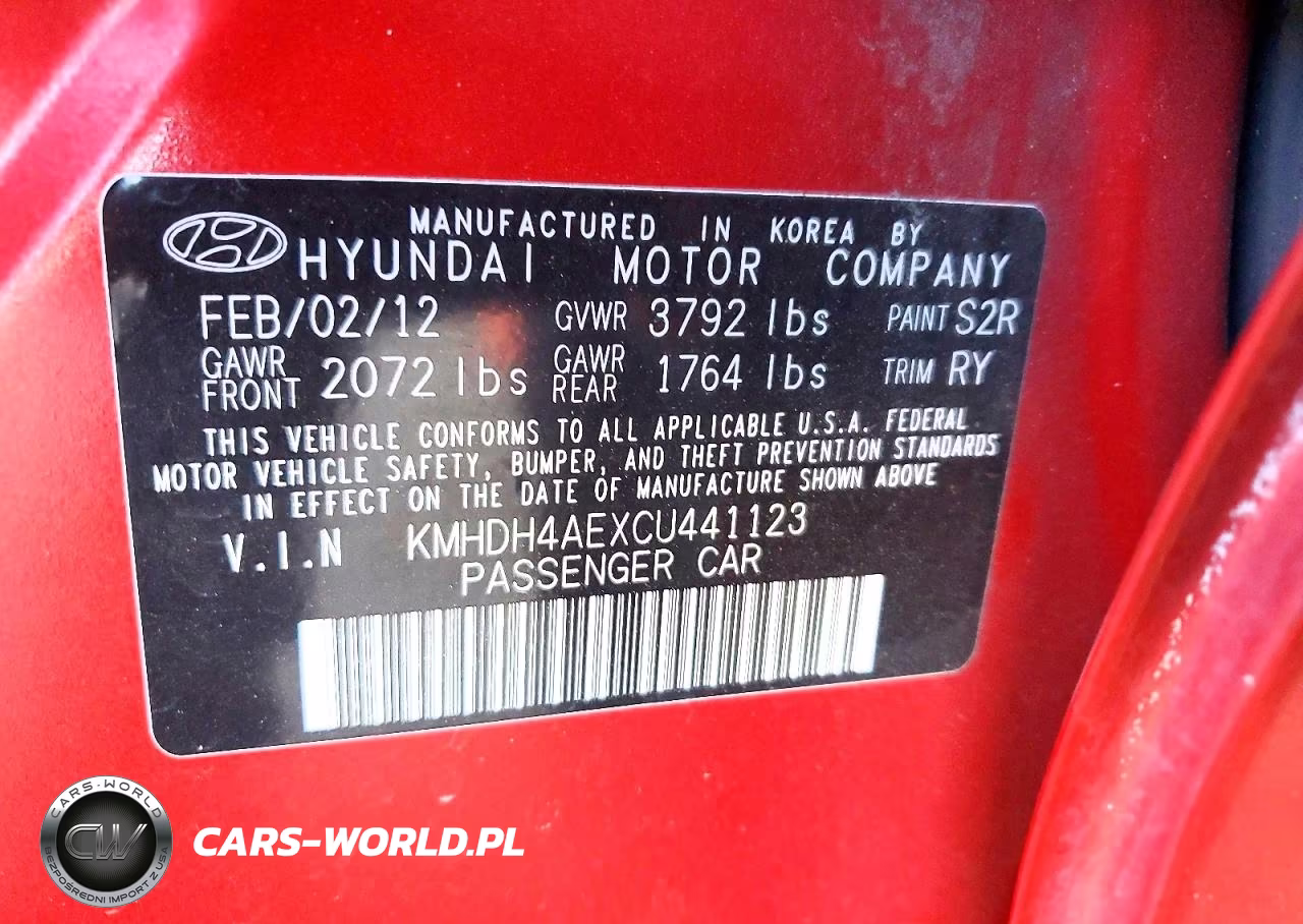 2012 Hyundai Elantra Limited VIN:KMHDH4AEXCU441123 - 13