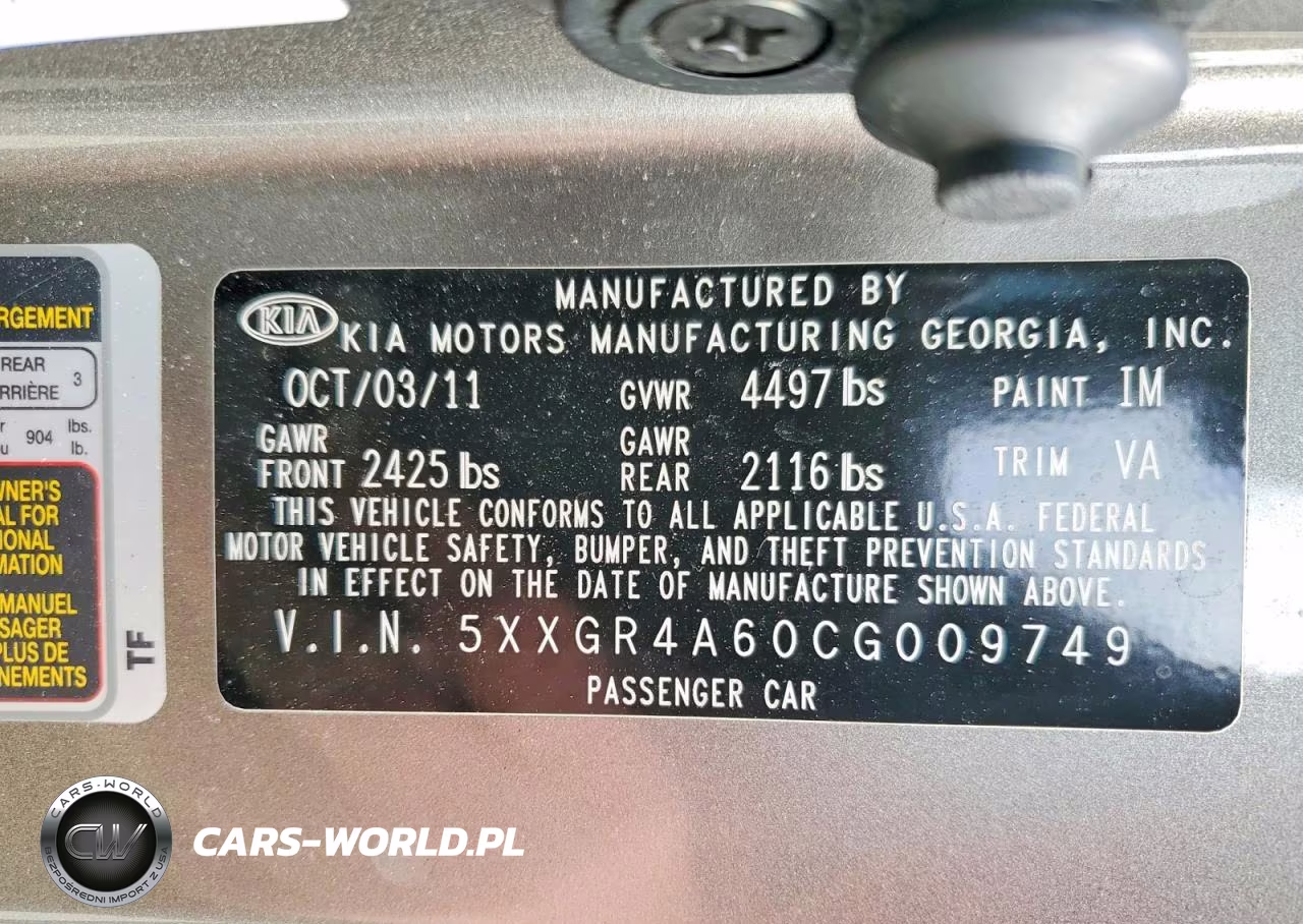2012 Kia Optima Sx VIN:5XXGR4A60CG009749 - 12