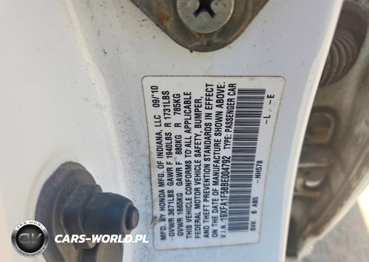 2011 Honda Civic Lx VIN:19XFA1F58BE004792 - 12