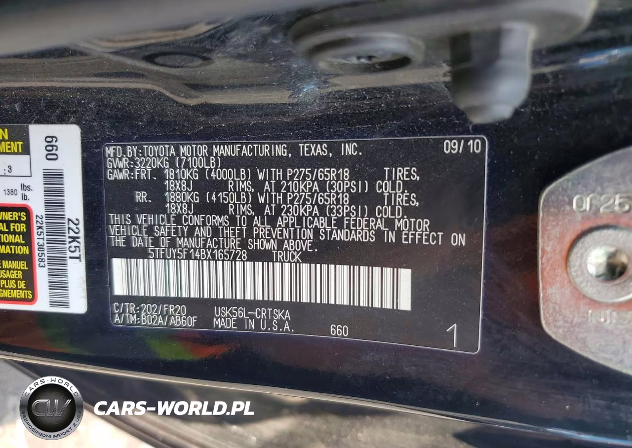 2011 Toyota Tundra Double Cab Sr5 VIN:5TFUY5F14BX165728 - 12