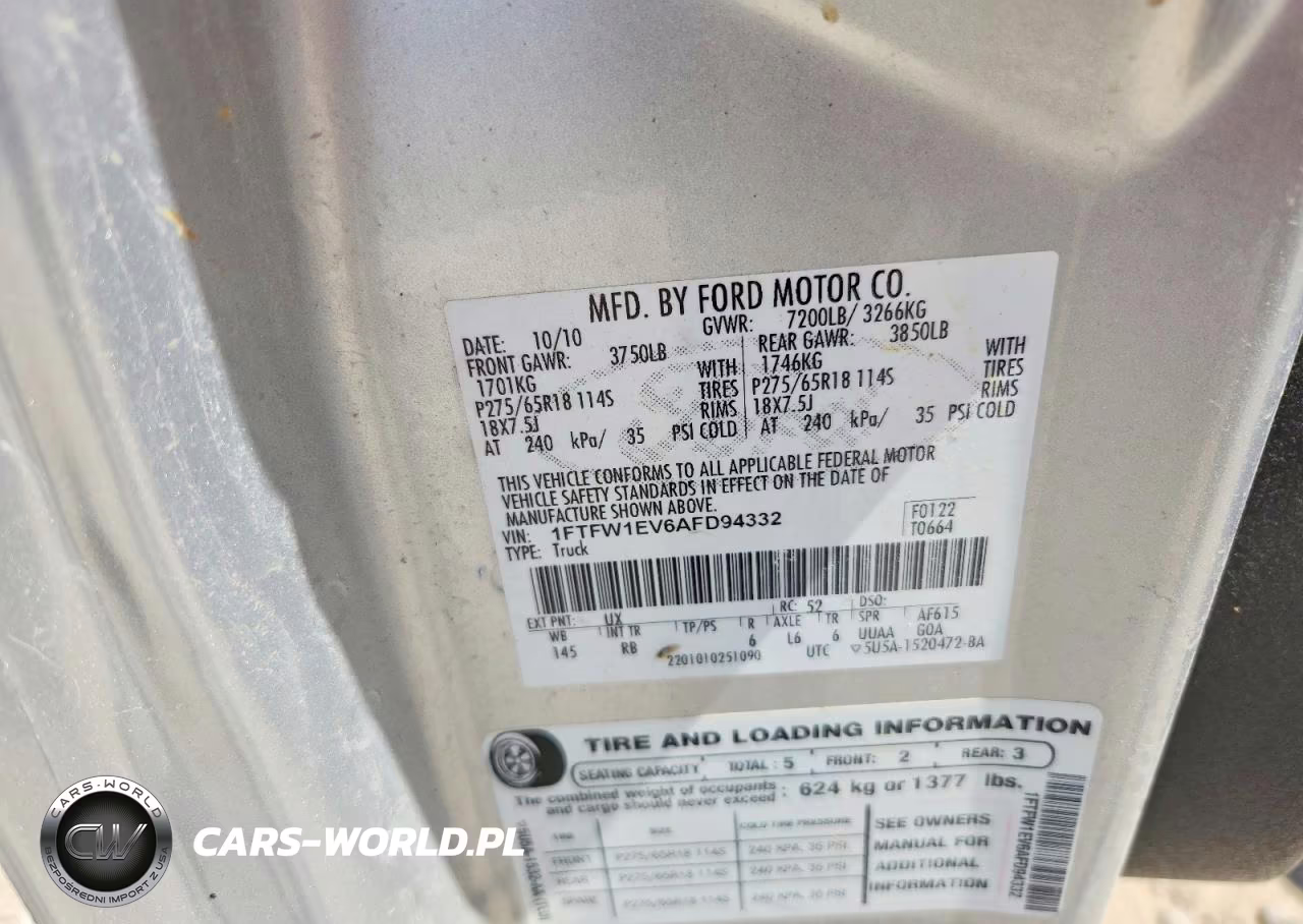 2010 Ford F150 Supercrew VIN:1FTFW1EV6AFD94332 - 12