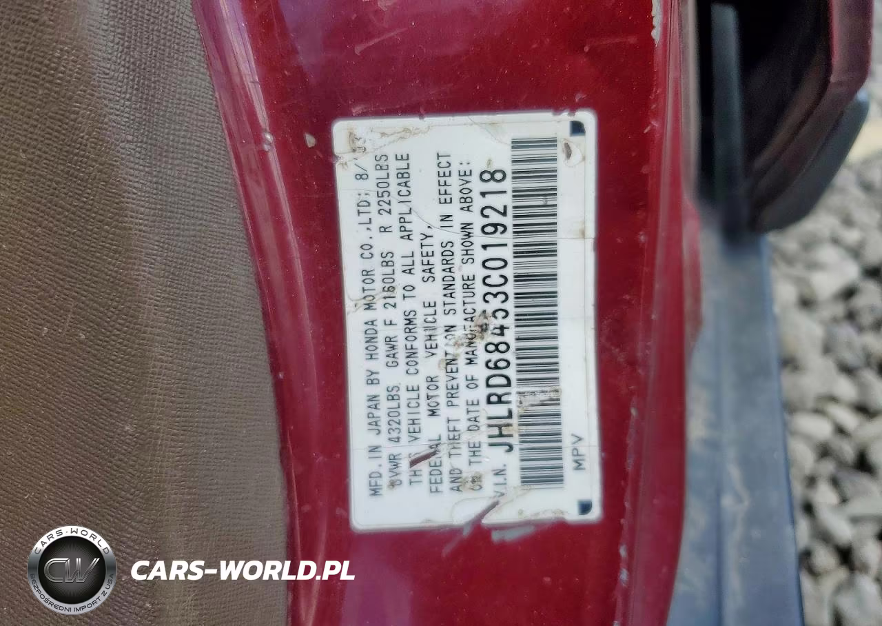2003 Honda Cr-V Lx VIN:JHLRD68453C019218 - 13