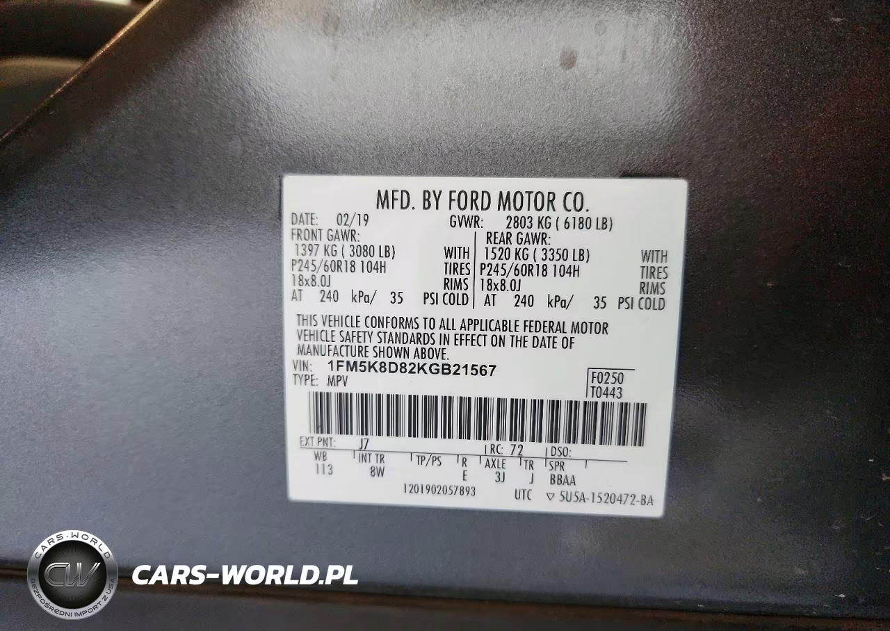 2019 Ford Explorer Xlt VIN:1FM5K8D82KGB21567 - 13