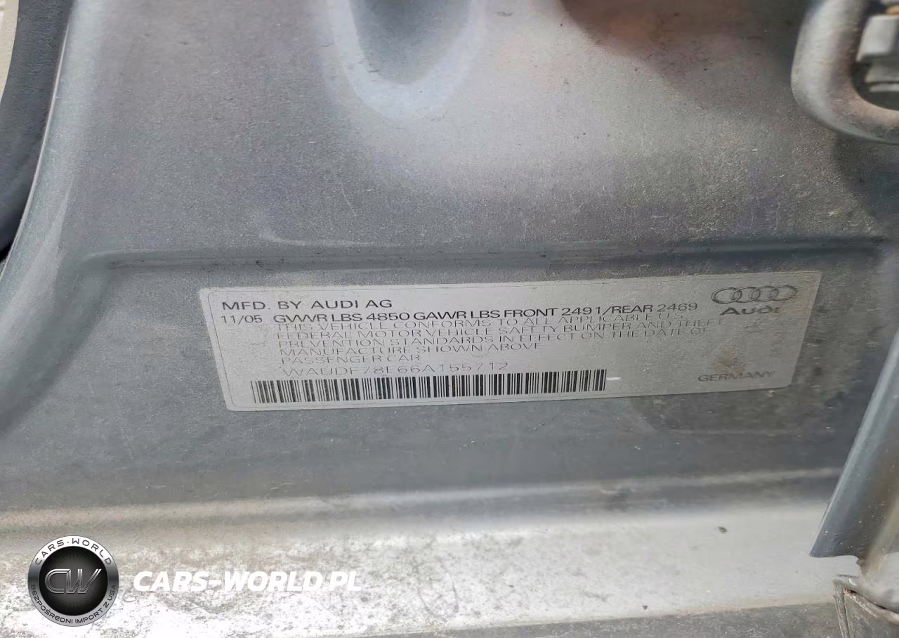 2006 Audi A4 2.0T Quattro VIN:WAUDF78E66A155712 - 13
