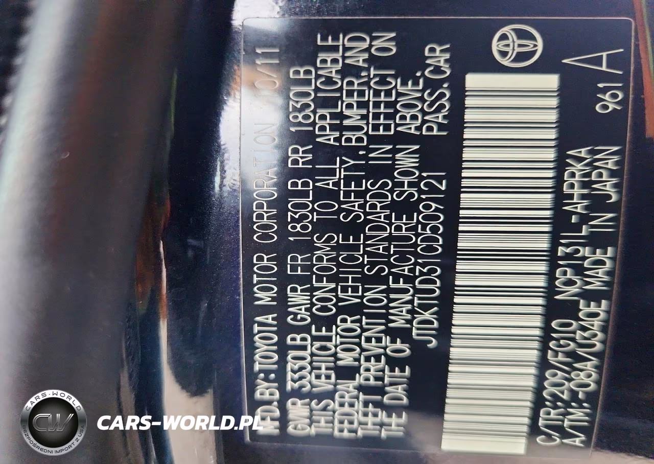 2012 Toyota Yaris 5-Door Le VIN:JTDKTUD31CD509121 - 12