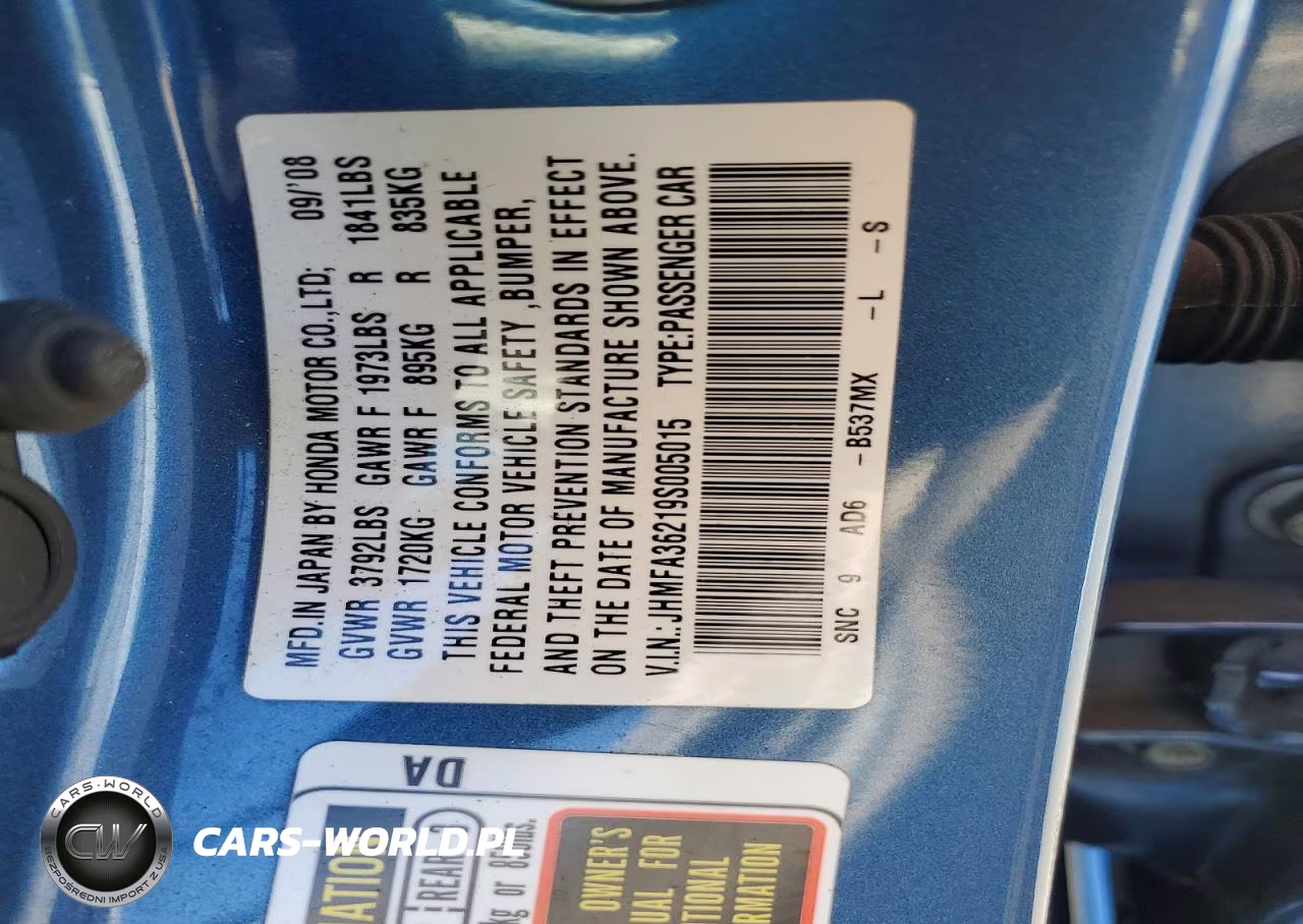 2009 Honda Civic Hybrid VIN:JHMFA36219S005015 - 12