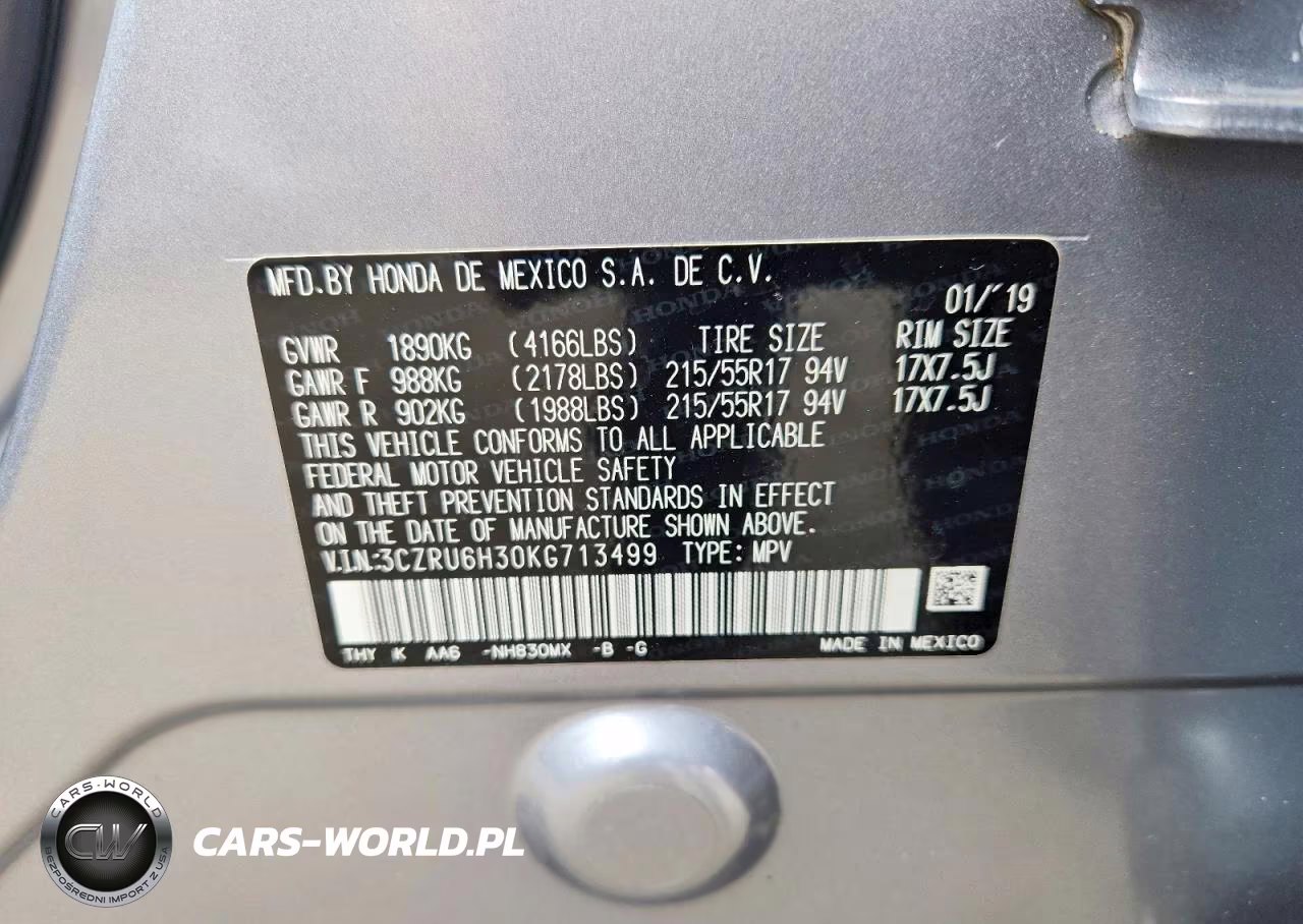 2019 Honda Hr-V Lx VIN:3CZRU6H30KG713499 - 14
