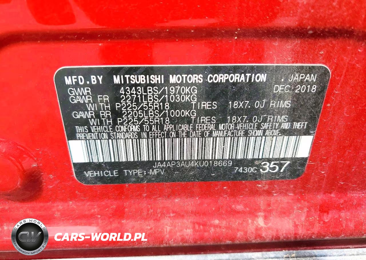 2019 Mitsubishi Outlander Sport Es VIN:JA4AP3AU4KU018669 - 13