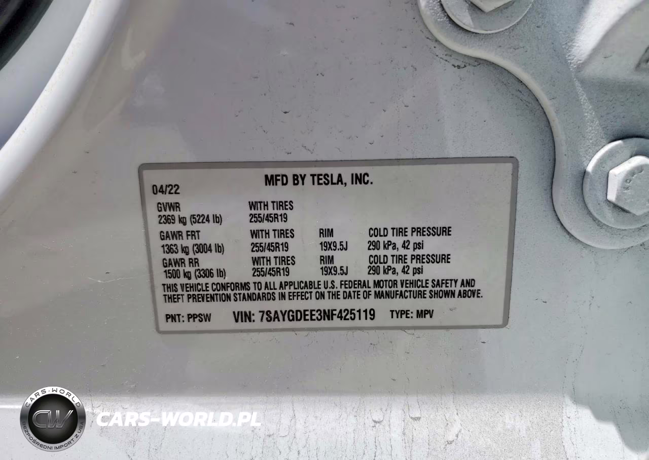 2022 Tesla Model Y VIN:7SAYGDEE3NF425119 - 12