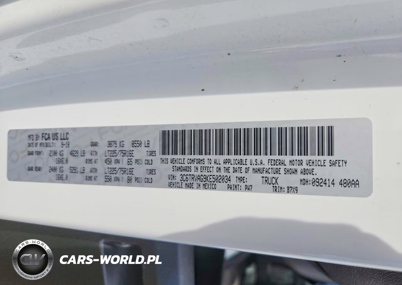 2019 Ram Promaster 1500 1500 Standard VIN:3C6TRVAG9KE502034 - 13