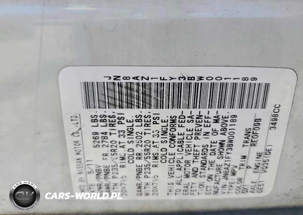2011 Nissan Murano Crosscabriolet VIN:JN8AZ1FY3BW001189 - 12