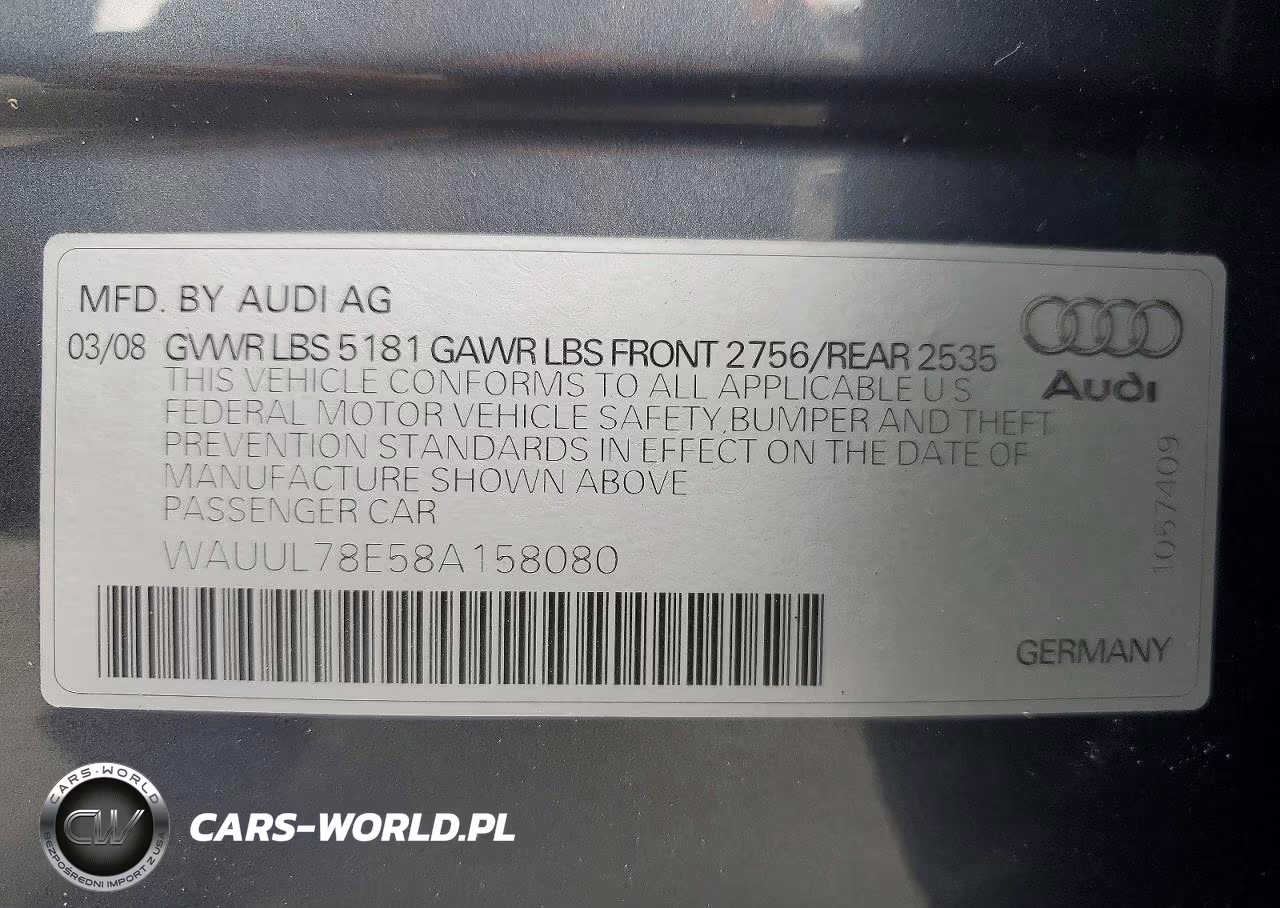 2008 Audi S4 Avant Quattro VIN:WAUUL78E58A158080 - 12