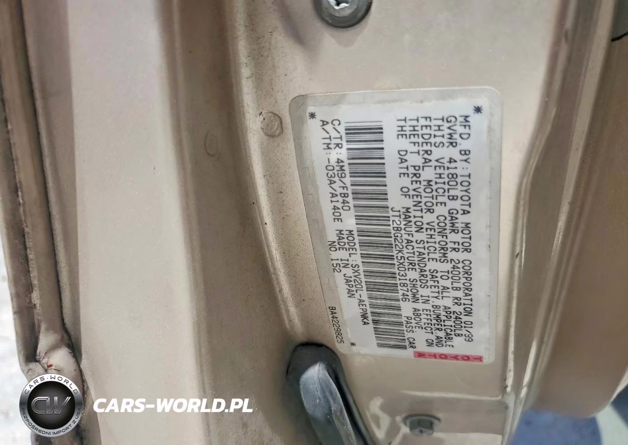1999 Toyota Camry Le VIN:JT2BG22K5X0318746 - 12