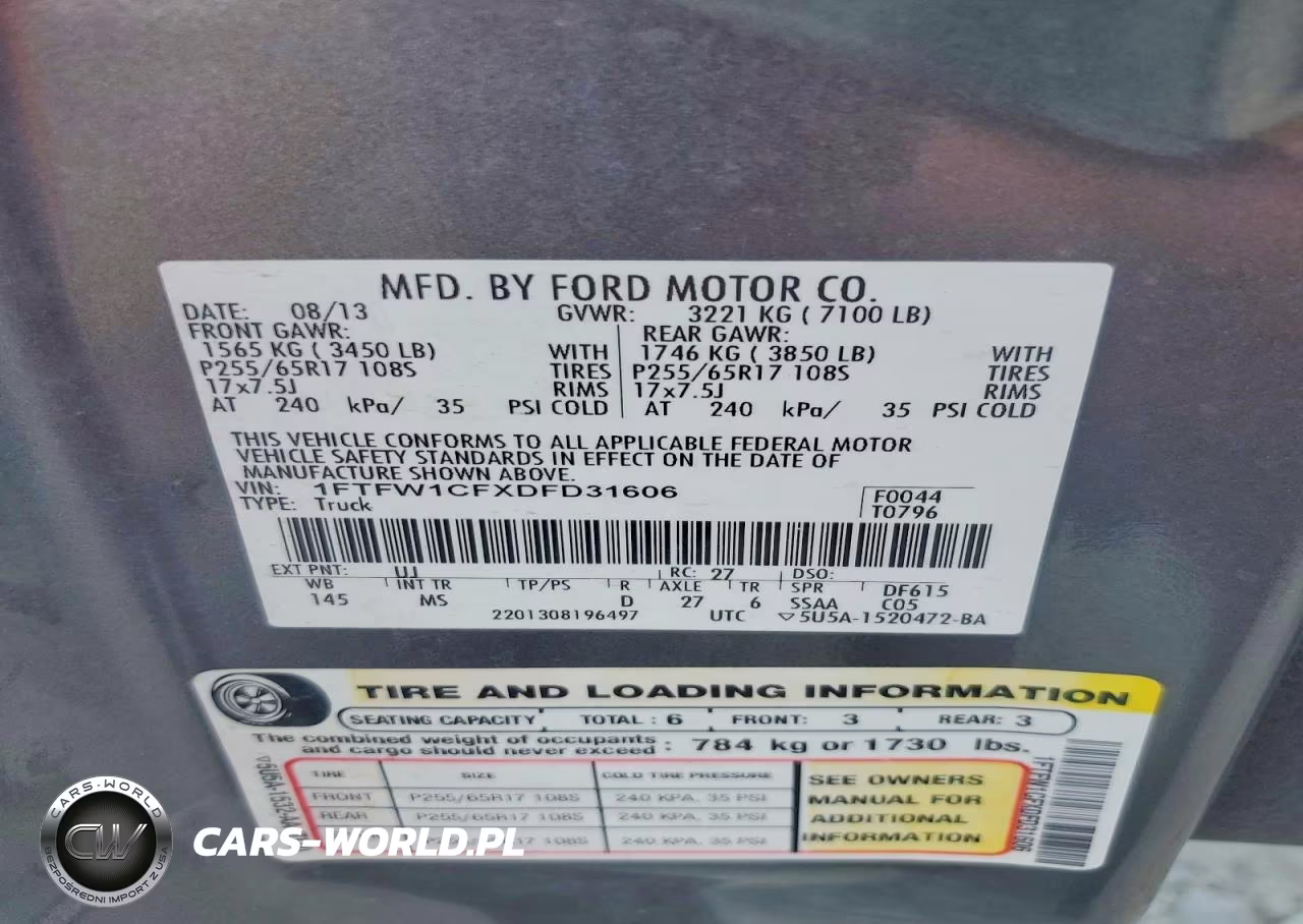 2013 Ford F150 Supercrew VIN:1FTFW1CFXDFD31606 - 12