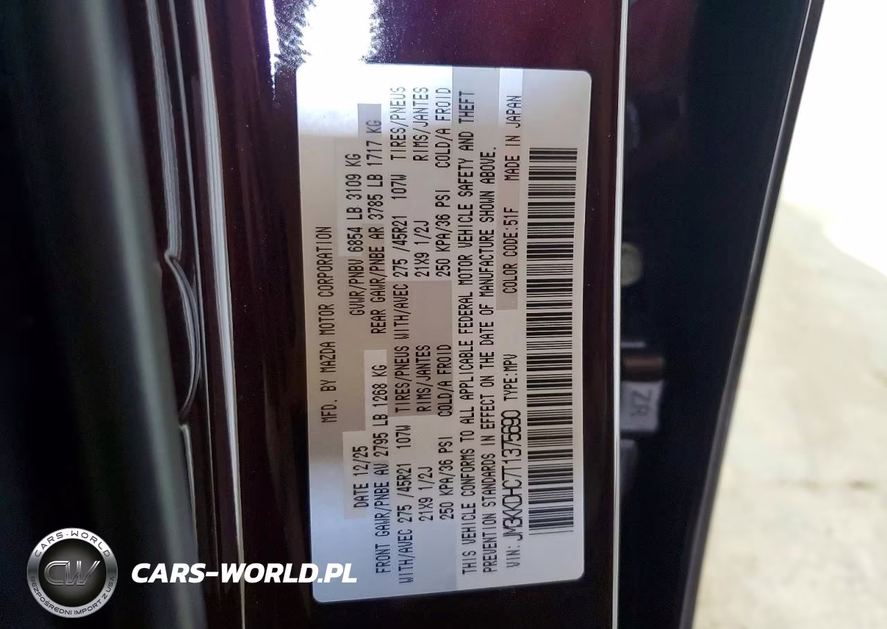 2026 Mazda Cx-90 S-Premium Sport VIN:JM3KKDHC7T1375690 - 14