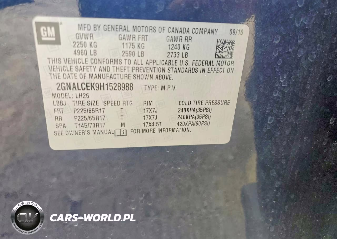 2017 Chevrolet Equinox Lt VIN:2GNALCEK9H1528988 - 14