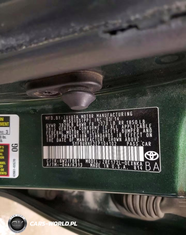 2014 Toyota Corolla Le VIN:5YFBURHE2EP104102 - 12